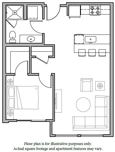 A1B 1Bed North N310 floor plan